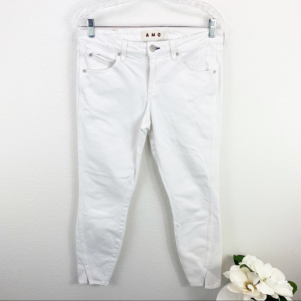 AMO Twist Sea Salt White Crop Jeans - Picture 2 of 7
